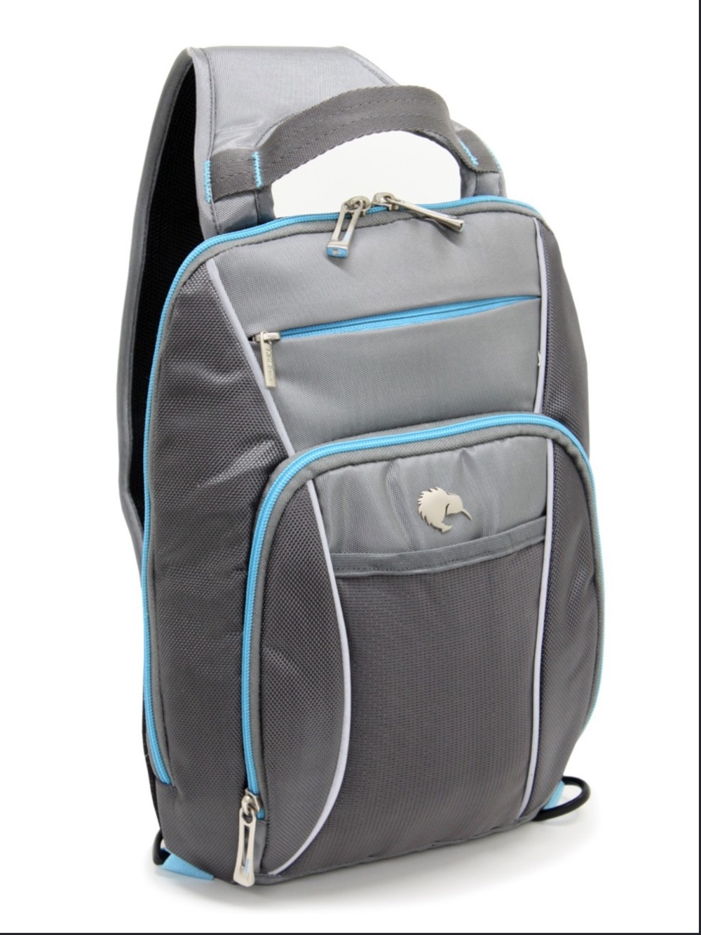 Blue Kiwi Backpack Koha Baby Items Sling Bag Travel Blue Gray Light NWOT